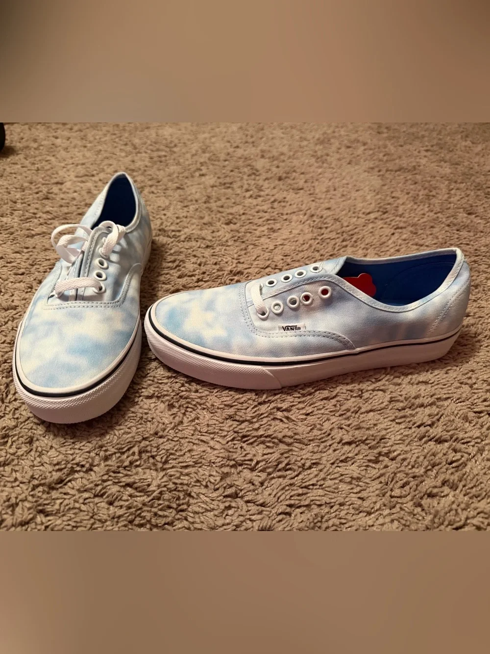 Vans Tie-Dye Canvas Sneakers in Light Blue and White